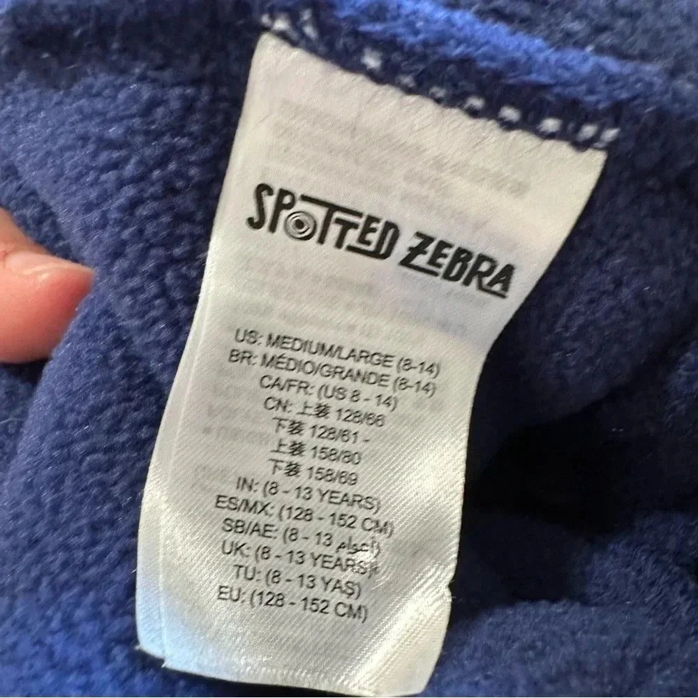 Spotted Zebra boys medium monster blue beanie with ears